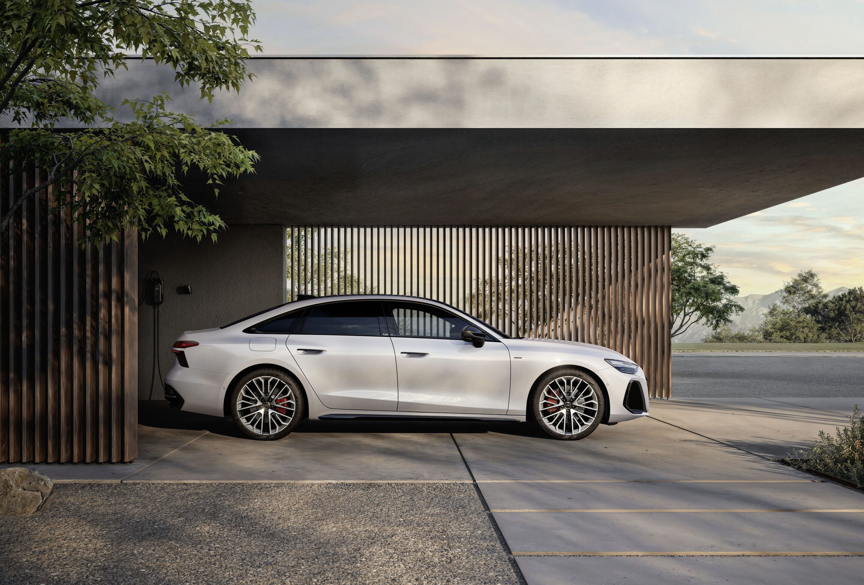 Audi A6 Limousine e-hybrid quattro - Standaufnahme,
Farbe: Gletscherweiß