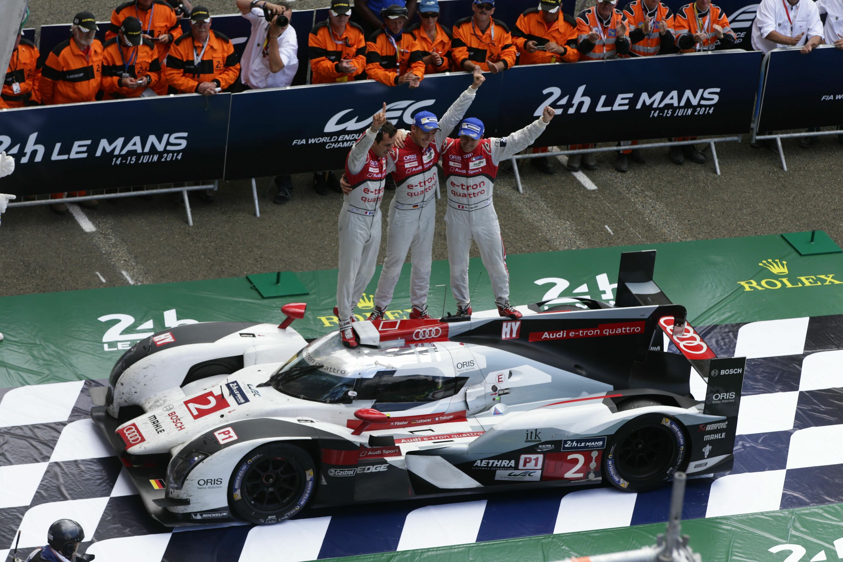 24h Le Mans 2014 - 2014 gewannen Marcel Fässler, André Lotterer und Benoît Tréluyer im Audi R18 e-tron quattro
